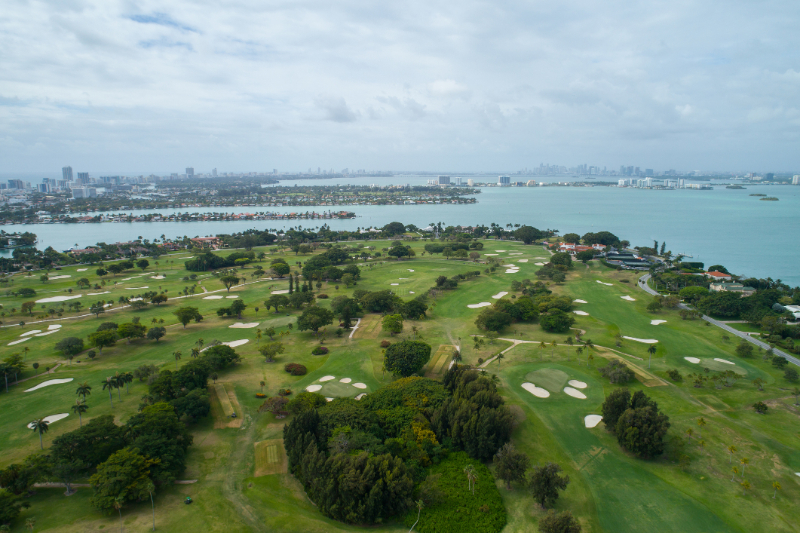 Aerial drone image of Indian Creek Miami Beach FL