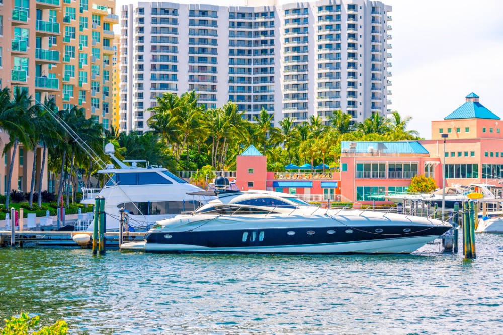 Intercoastal docked yatchs