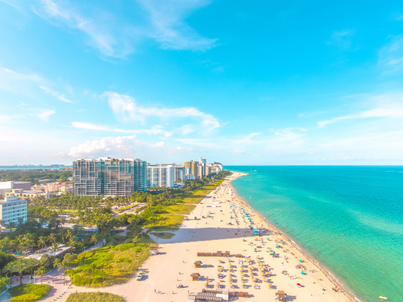 Aerial shot of Miami Beach